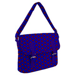 Blue Pattern Red Texture Buckle Messenger Bag