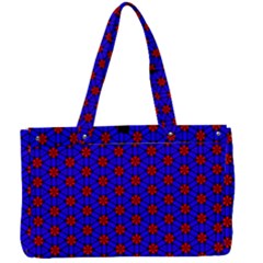 Blue Pattern Red Texture Canvas Work Bag