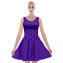 Blue Pattern Red Texture Velvet Skater Dress View1