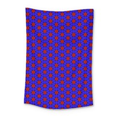 Blue Pattern Red Texture Small Tapestry