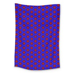 Blue Pattern Red Texture Large Tapestry