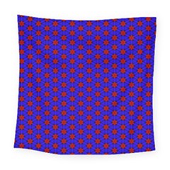 Blue Pattern Red Texture Square Tapestry (large)