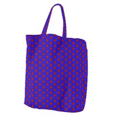 Blue Pattern Red Texture Giant Grocery Tote