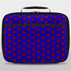 Blue Pattern Red Texture Full Print Lunch Bag