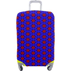 Blue Pattern Red Texture Luggage Cover (large)