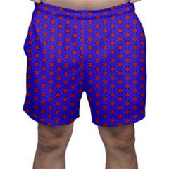 Blue Pattern Red Texture Men s Shorts