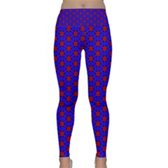 Blue Pattern Red Texture Lightweight Velour Classic Yoga Leggings