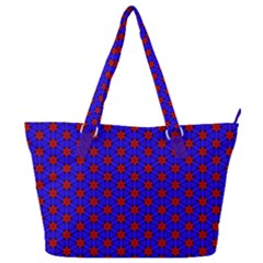 Blue Pattern Red Texture Full Print Shoulder Bag