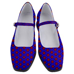 Blue Pattern Red Texture Women s Mary Jane Shoes