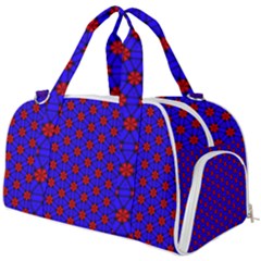 Blue Pattern Red Texture Burner Gym Duffel Bag