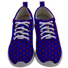 Blue Pattern Red Texture Mens Athletic Shoes