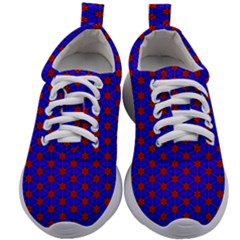 Blue Pattern Red Texture Kids Athletic Shoes