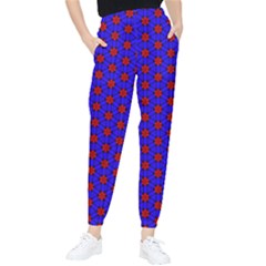 Blue Pattern Red Texture Women s Tapered Pants