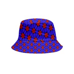 Blue Pattern Red Texture Inside Out Bucket Hat (kids)