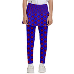 Blue Pattern Red Texture Kids  Skirted Pants