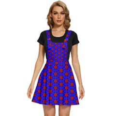 Blue Pattern Red Texture Apron Dress