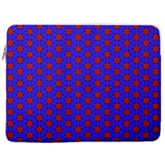 Blue Pattern Red Texture 17  Vertical Laptop Sleeve Case With Pocket