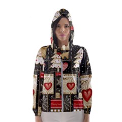 Christmas Reindeer Women s Hooded Windbreaker by Posterlux