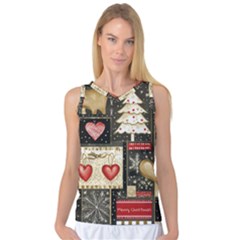 Christmas Reindeer Women s Basketball Tank Top by Posterlux