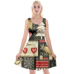 Christmas Reindeer Reversible Velvet Sleeveless Dress by Posterlux