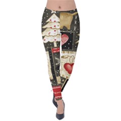 Christmas Reindeer Velvet Leggings