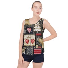 Christmas Reindeer Bubble Hem Chiffon Tank Top