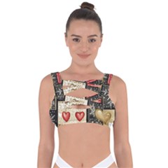 Christmas Reindeer Bandaged Up Bikini Top