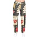 Christmas Reindeer Women Velvet Drawstring Pants View1