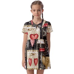 Christmas Reindeer Kids  Asymmetric Collar Dress