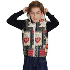 Christmas Reindeer Kids  Stylish Hooded Puffer Vest by Posterlux