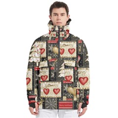 Christmas Reindeer Men s Pullover Zip Ski And Snowboard Waterproof Breathable Jacket by Posterlux