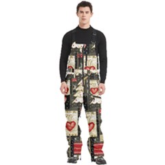 Christmas Reindeer Men s Front Zip Ski And Snowboard Bib Pants by Posterlux