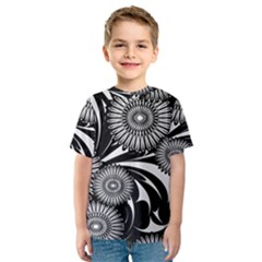 Modern Flowers Vector Seamless Pattern Kids  Sport Mesh T-shirt