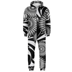 Modern Flowers Vector Seamless Pattern Hooded Jumpsuit (men)