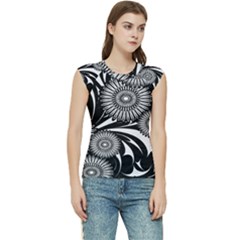 Modern Flowers Vector Seamless Pattern Women s Raglan Cap Sleeve T-shirt