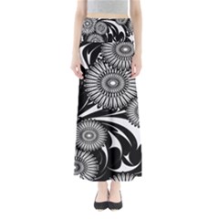 Modern Flowers Vector Seamless Pattern Full Length Maxi Skirt