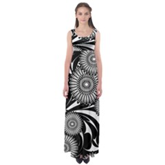 Modern Flowers Vector Seamless Pattern Empire Waist Maxi Dress