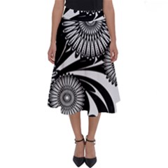 Modern Flowers Vector Seamless Pattern Perfect Length Midi Skirt