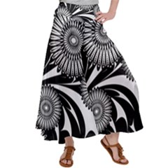 Modern Flowers Vector Seamless Pattern Women s Satin Palazzo Pants