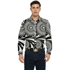 Modern Flowers Vector Seamless Pattern Men s Long Sleeve Shirt