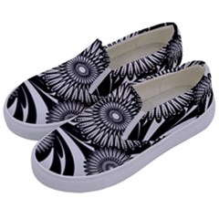 Modern Flowers Vector Seamless Pattern Kids  Canvas Slip Ons