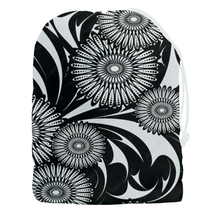 Modern Flowers Vector Seamless Pattern Drawstring Pouch (3XL)