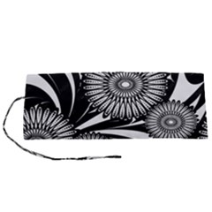 Modern Flowers Vector Seamless Pattern Roll Up Canvas Pencil Holder (s)