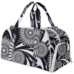 Modern Flowers Vector Seamless Pattern Burner Gym Duffel Bag