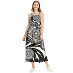 Modern Flowers Vector Seamless Pattern Boho Sleeveless Summer Dress