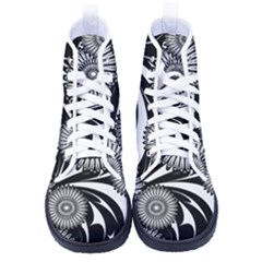 Modern Flowers Vector Seamless Pattern Men s High-top Canvas Sneakers