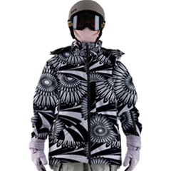 Modern Flowers Vector Seamless Pattern Women s Zip Ski And Snowboard Waterproof Breathable Jacket