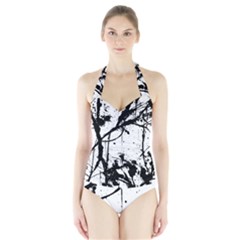 Inksplats Halter Swimsuit