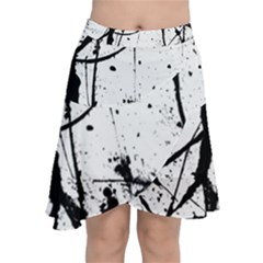 Inksplats Chiffon Wrap Front Skirt