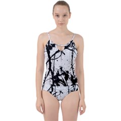 Inksplats Cut Out Top Tankini Set